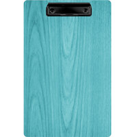 Menu Solutions WDCLIP-D Sky Blue 8 1/2" x 14" Customizable Wood Menu Clip Board