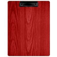 Menu Solutions WDCLIP-C Berry 8 1/2" x 11" Customizable Wood Menu Clip Board