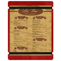 Menu Solutions WDRBB-C Berry 8 1/2" x 11" Customizable Wood Menu Board with Rubber Band Straps