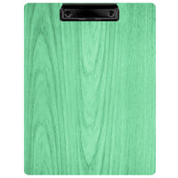 Menu Solutions WDCLIP-C Washed Teal 8 1/2" x 11" Customizable Wood Menu Clip Board