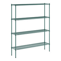 Regency 14" x 60" x 74" NSF Green Epoxy 4-Shelf Kit