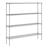 Regency 14" x 72" x 74" NSF Chrome 4-Shelf Kit