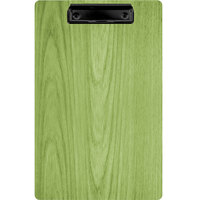 Menu Solutions WDCLIP-D Lime 8 1/2" x 14" Customizable Wood Menu Clip Board