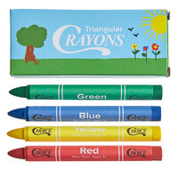 Choice 4 Pack Triangular Kids' Restaurant Crayons in Print Box - 100/Case