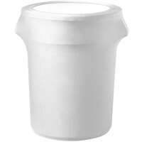 Snap Drape CN420WC55010 Contour Cover 55 Gallon White Spandex Round Trash Can Cover