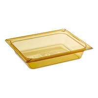 Carlisle 10420B13 StorPlus 1/2 Size Amber High Heat Plastic Food Pan - 2 1/2" Deep