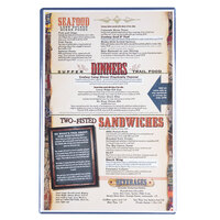 Menu Solutions H500G Hamilton Royal Blue 11" x 17" Single Panel Two View Menu Board