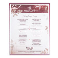 Menu Solutions H500C Hamilton Wine 8 1/2" x 11" Single Panel Two View Menu Board