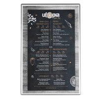 Menu Solutions H500G Hamilton Silver 11" x 17" Single Panel Two View Menu Board