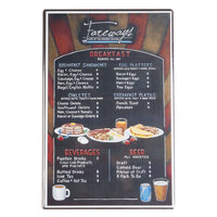 Menu Solutions H500G Hamilton Chocolate 11" x 17" Single Panel Two View Menu Board