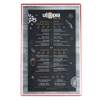 Menu Solutions H500G Hamilton Cherry 11" x 17" Single Panel Two View Menu Board