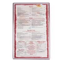 Menu Solutions H500G Hamilton Wine 11" x 17" Single Panel Two View Menu Board