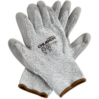 Cordova Caliber Salt and Pepper HPPE / Synthetic Fiber Gloves with Gray Polyurethane Palm Coating - Medium