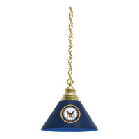 Holland Bar Stool BL1BRNavy United States Navy Logo Pendant Light with Brass Finish - 120V