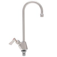 Fisher 58130 Deck Mounted Stainless Steel Faucet with 3 1/2" Swivel Gooseneck Nozzle, 2.2 GPM Aerator, and Lever Handle