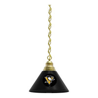 Holland Bar Stool BL1BRPitPen Pittsburgh Penguins Logo Pendant Light with Brass Finish - 120V