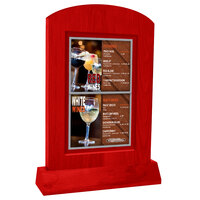 Menu Solutions WTARCH-A-2S 4" x 6" Berry Arched Wood Menu Tent with Angled Base