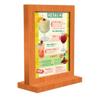 Menu Solutions WTFR-A 4" x 6" Mandarin Framed Wood Menu Tent with Straight Base