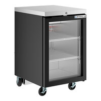 Beverage-Air BB24HC-1-G-B 24" Black Counter Height Glass Door Back Bar Refrigerator