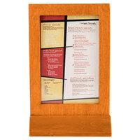 Menu Solutions WTFR-B-2S 5" x 7" Mandarin Framed Wood Menu Tent with Angled Base