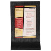 Menu Solutions WTFR-B-2S 5" x 7" Black Framed Wood Menu Tent with Angled Base