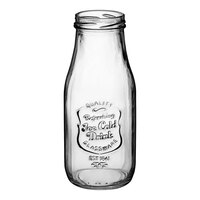 Acopa 10 oz. Embossed Glass Milk Bottle - 12/Case