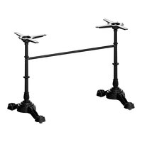 FLAT Tech PT23 22 5/8" x 6 1/2" Black Self-Stabilizing Cast Iron Standard Height Table Base