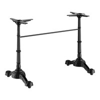 FLAT Tech PT23 22 5/8" x 6 1/2" Black Self-Stabilizing Cast Iron Standard Height Table Base