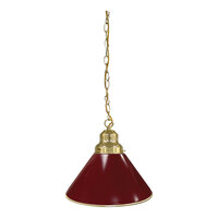 Holland Bar Stool BL1BRBurg Burgundy Pendant Light with Brass Finish - 120V