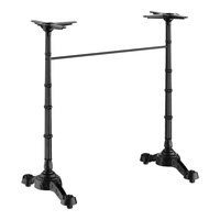 FLAT Tech PT23 22 5/8" x 6 1/2" Black Self-Stabilizing Cast Iron Bar Height Table Base
