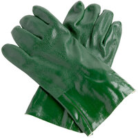 Cordova Green Large Double-Dipped Etched PVC Gloves with Jersey Lining - Large - Pair - 12/Pack