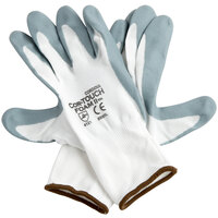 Cordova Cor-Touch Foam II White Nylon Gloves with Gray Foam Nitrile Palm Coating - 12/Pack