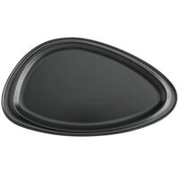 Hall China from Steelite International HL10490AFCA Foundry 16 1/8" x 9 1/4" Black Matte China Geo Platter - 6/Case