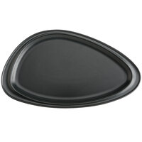 Hall China from Steelite International HL10470AFCA Foundry 12 1/16" x 6 7/8" Black Matte China Geo Platter - 12/Case