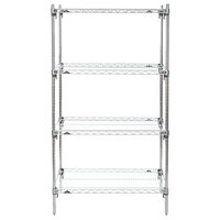 Metro A336C Super Adjustable Super Erecta 4-Shelf Chrome Wire Stationary Starter Shelving Unit - 18" x 36" x 63"