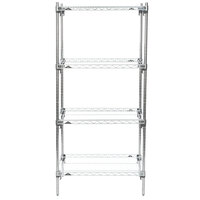 Metro A326C Super Adjustable Super Erecta 4-Shelf Chrome Wire Stationary Starter Shelving Unit - 18" x 30" x 63"