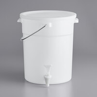 Choice 6 Gallon White Round Beverage Dispenser