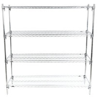 Metro A466C Super Adjustable Chrome 4-Shelf Stationary Shelving Unit - 21" x 60" x 63"