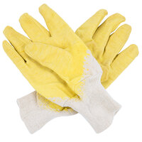 Cordova Ruffian Men's Yellow Crinkle Supported Latex Gloves with Canvas Lining - Large - 12/Pack