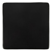 Acopa 6" Square Matte Black Stoneware Flat Plate - 12/Case