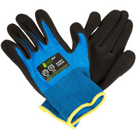 Cordova iON A2 Sapphire Blue HPPE / Synthetic Fiber Gloves with Black Sandy Nitrile Palm Coating - Pair