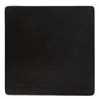 Acopa 9" Square Matte Black Stoneware Flat Plate - 6/Case