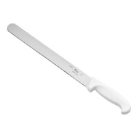 Choice 12" Serrated Edge Slicing / Bread Knife with White Handle
