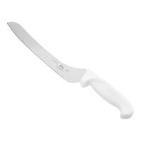 Choice 9" Offset Serrated Edge Bread Knife with White Handle