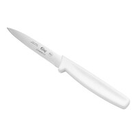 Choice 3 1/4" Smooth Edge Paring Knife with White Handle
