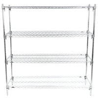 Metro A476C Super Adjustable Super Erecta Chrome Wire Stationary Starter Shelving Unit - 21" x 72" x 63"