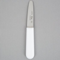 Choice 3 1/4" Stainless Steel Clam Knife with White Handle