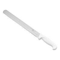 Choice 12" Granton Edge Slicing Knife with White Handle