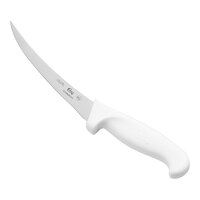Choice 6" Curved Flexible Boning Knife with White Handles