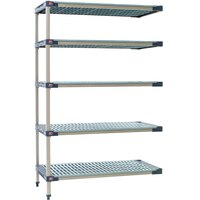 Metro 5AX347G4 MetroMax 4 Grid 5-Shelf Stationary Shelving Add On Unit 18" x 42" x 74"